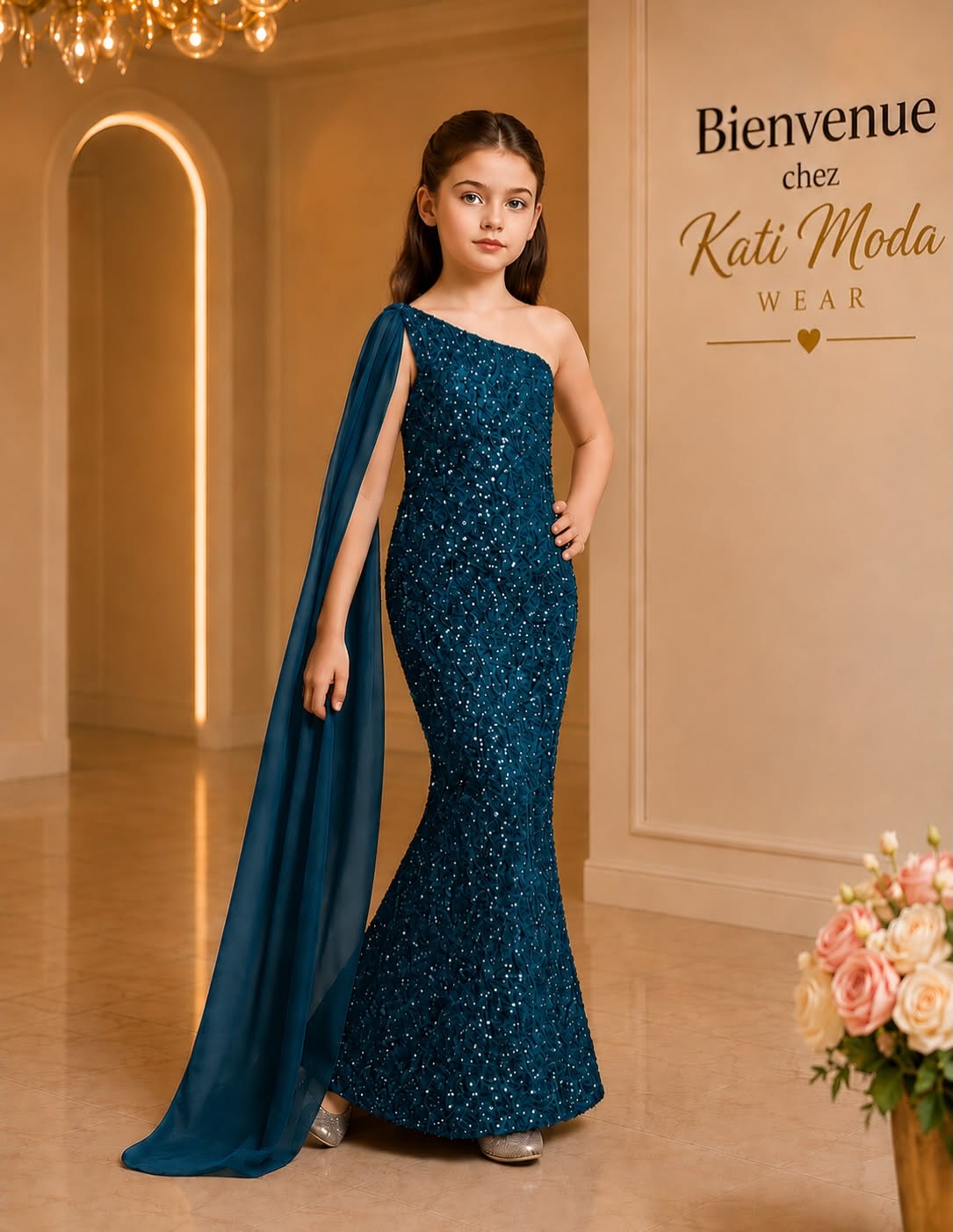 robe de soirée sirène avec foulard