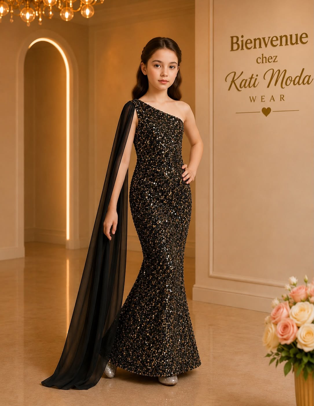 robe de soirée sirène avec foulard