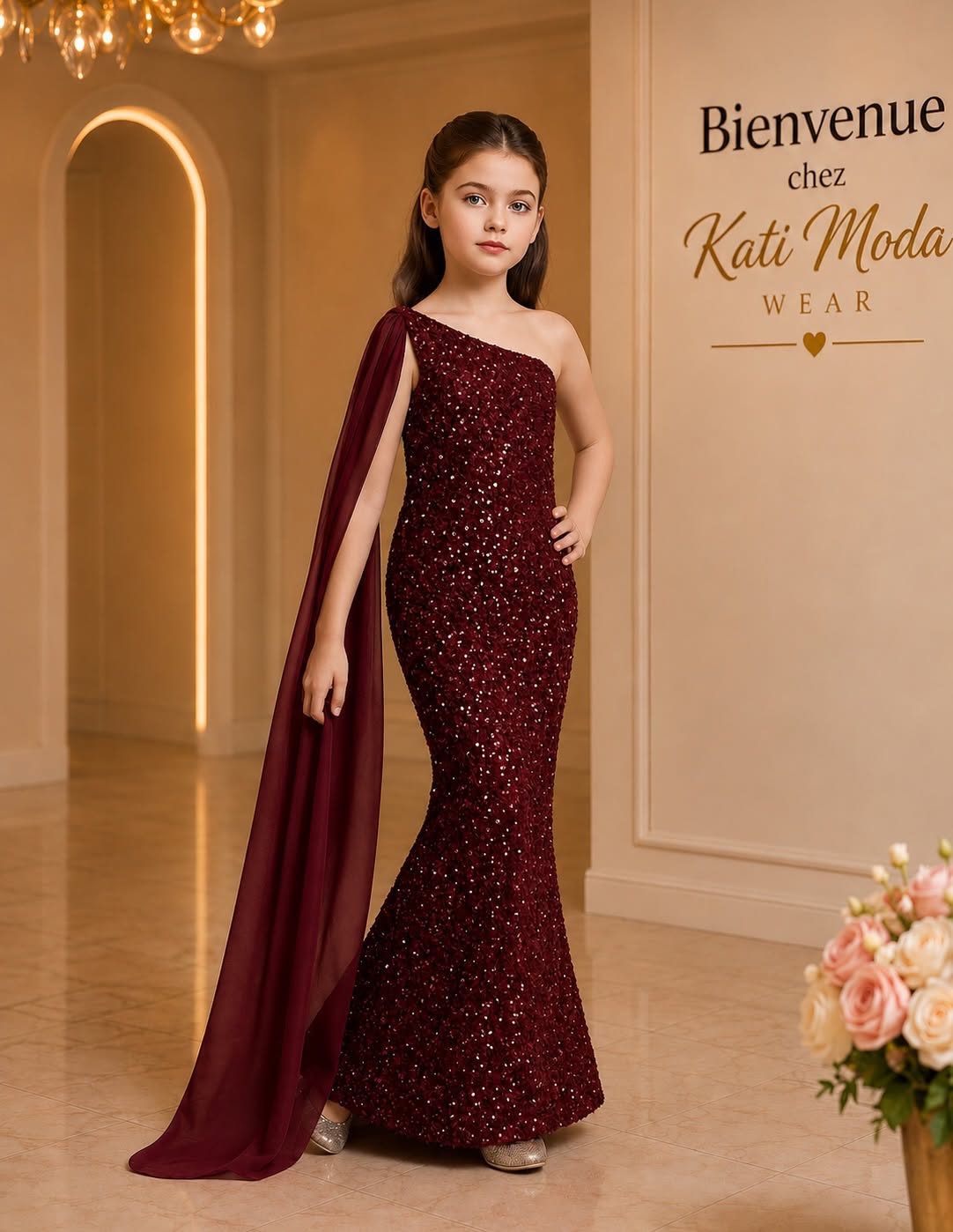robe de soirée sirène avec foulard