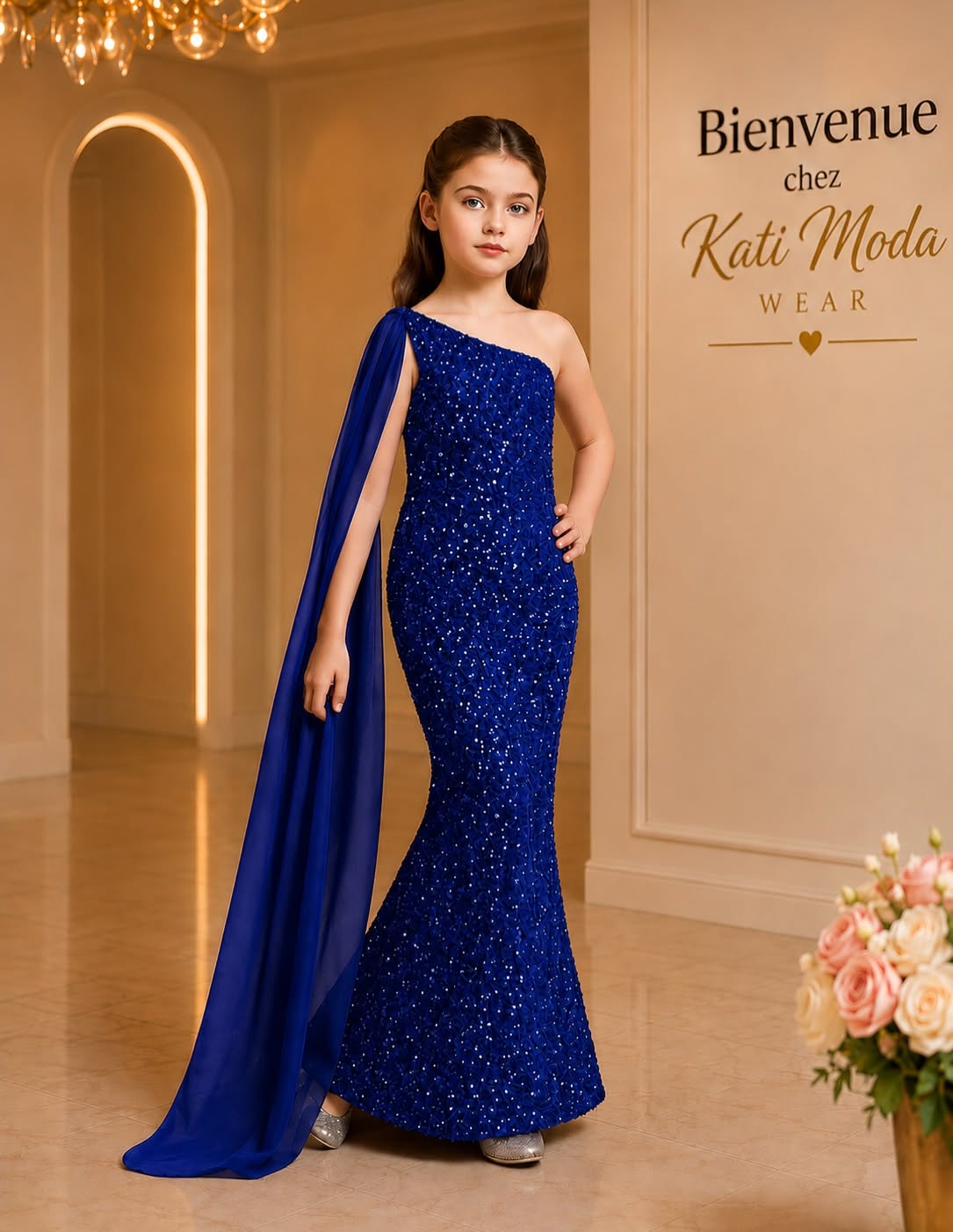 robe de soirée sirène avec foulard