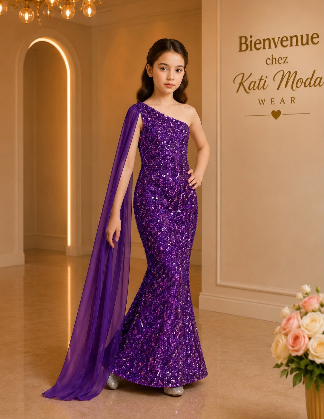 robe de soirée sirène avec foulard