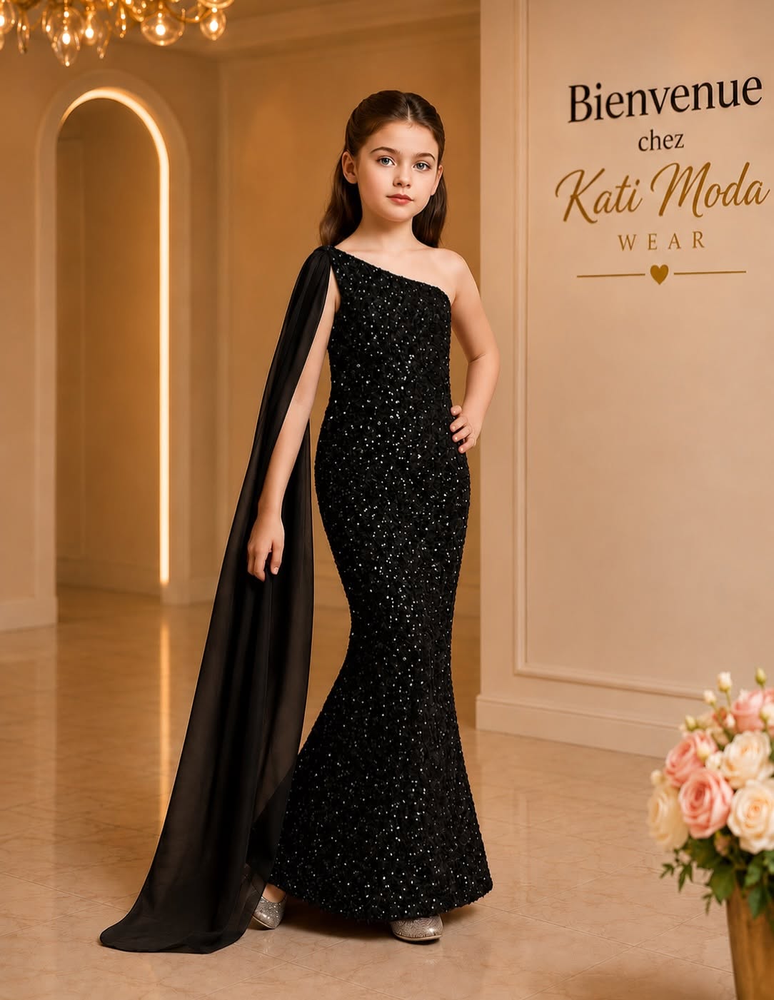robe de soirée sirène avec foulard