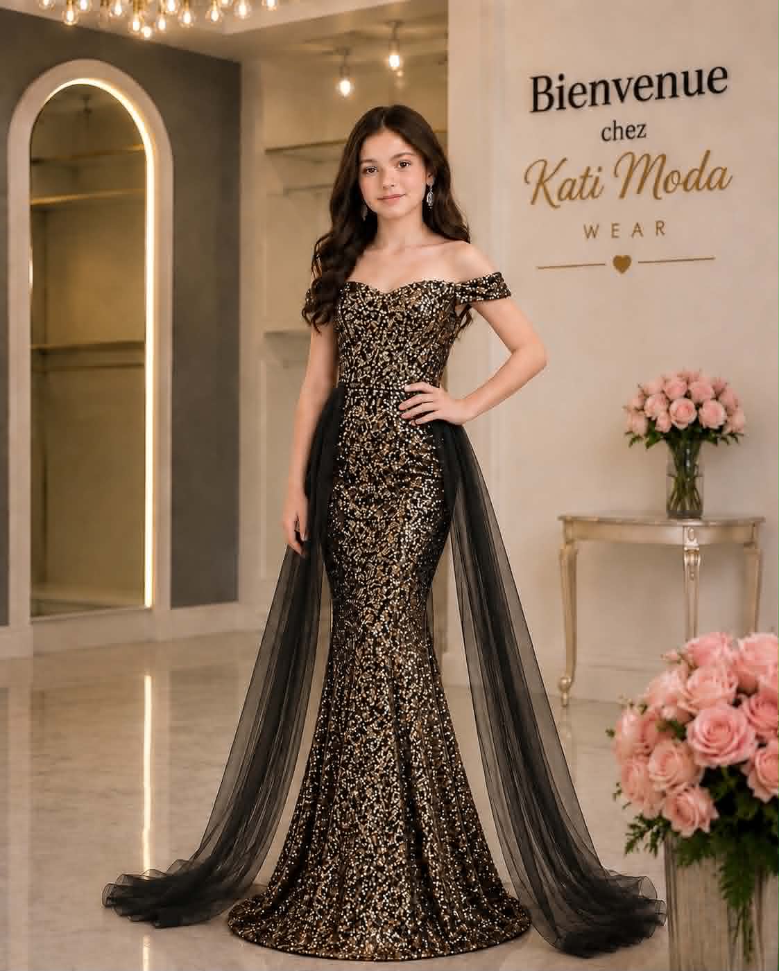 robe de soirée siréne avec voile