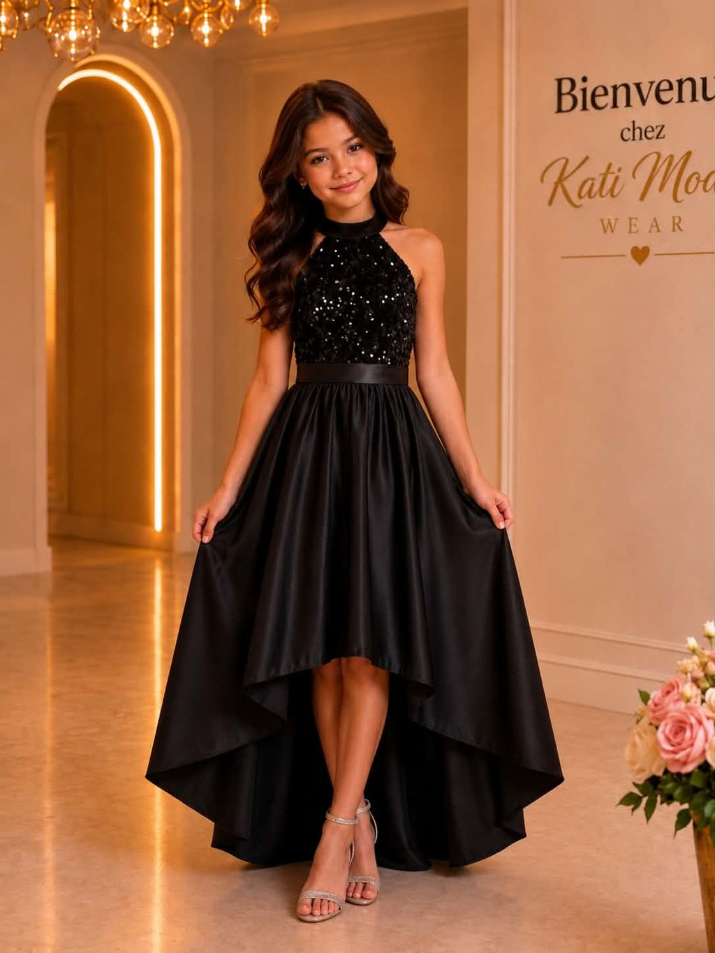 Robe de soirée pailletée