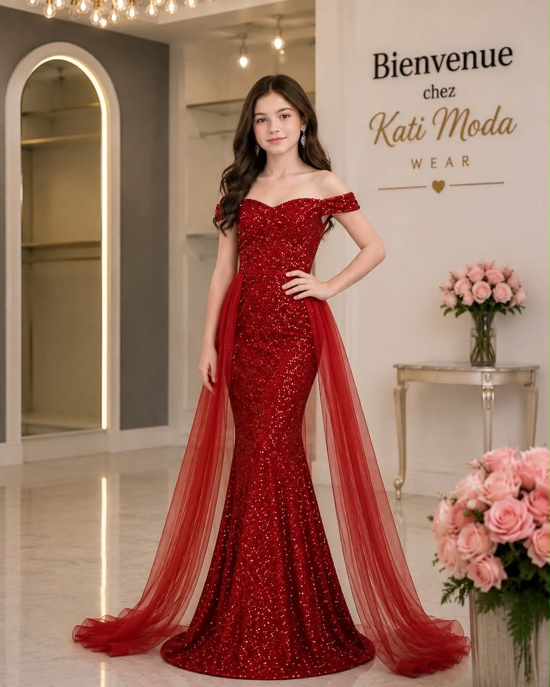 robe de soirée siréne avec voile