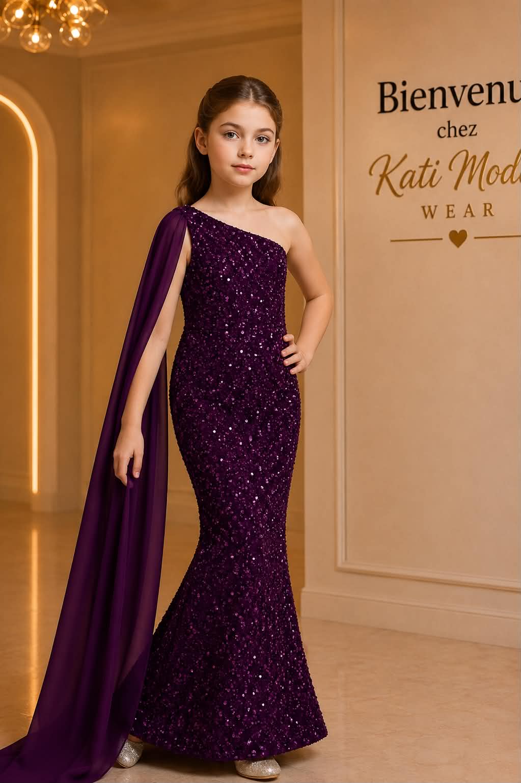 robe de soirée sirène avec foulard